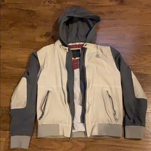 GUESS L.A. Leather Jacket w/ detachable hoodie